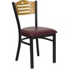 image:imageFlash Furniture 2 Pack HERCULES Series Black Slat Back Metal Restaurant Chair  Natural Wood Back amp SeatNatural Wood BackBurgundy Vinyl SeatBlack Metal Frame