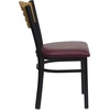 image:imageFlash Furniture 2 Pack HERCULES Series Black Slat Back Metal Restaurant Chair  Natural Wood Back amp SeatNatural Wood BackBurgundy Vinyl SeatBlack Metal Frame