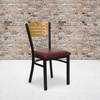 image:imageFlash Furniture 2 Pack HERCULES Series Black Slat Back Metal Restaurant Chair  Natural Wood Back amp SeatNatural Wood BackBurgundy Vinyl SeatBlack Metal Frame