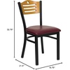 image:imageFlash Furniture 2 Pack HERCULES Series Black Slat Back Metal Restaurant Chair  Natural Wood Back amp SeatNatural Wood BackBurgundy Vinyl SeatBlack Metal Frame