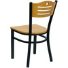 image:imageFlash Furniture 2 Pack HERCULES Series Black Slat Back Metal Restaurant Chair  Natural Wood Back amp SeatNatural Wood BackNatural Wood SeatBlack Metal Frame