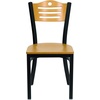 image:imageFlash Furniture 2 Pack HERCULES Series Black Slat Back Metal Restaurant Chair  Natural Wood Back amp SeatNatural Wood BackNatural Wood SeatBlack Metal Frame