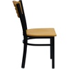 image:imageFlash Furniture 2 Pack HERCULES Series Black Slat Back Metal Restaurant Chair  Natural Wood Back amp SeatNatural Wood BackNatural Wood SeatBlack Metal Frame