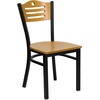 image:imageFlash Furniture 2 Pack HERCULES Series Black Slat Back Metal Restaurant Chair  Natural Wood Back amp SeatNatural Wood BackNatural Wood SeatBlack Metal Frame