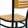 image:imageFlash Furniture 2 Pack HERCULES Series Black Slat Back Metal Restaurant Chair  Natural Wood Back amp SeatNatural Wood BackNatural Wood SeatBlack Metal Frame