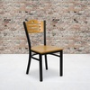 image:imageFlash Furniture 2 Pack HERCULES Series Black Slat Back Metal Restaurant Chair  Natural Wood Back amp SeatNatural Wood BackNatural Wood SeatBlack Metal Frame