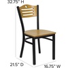 image:imageFlash Furniture 2 Pack HERCULES Series Black Slat Back Metal Restaurant Chair  Natural Wood Back amp SeatNatural Wood BackNatural Wood SeatBlack Metal Frame
