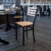 image:imageFlash Furniture 2 Pack HERCULES Series Black Slat Back Metal Restaurant Chair  Natural Wood Back amp SeatNatural Wood BackNatural Wood SeatBlack Metal Frame