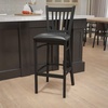 image:imageFlash Furniture 2 Pack HERCULES Series Black Vertical Back Metal Restaurant Barstool  Black Vinyl SeatBlack Vinyl SeatBlack Metal Frame