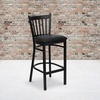 image:imageFlash Furniture 2 Pack HERCULES Series Black Vertical Back Metal Restaurant Barstool  Black Vinyl SeatBlack Vinyl SeatBlack Metal Frame