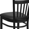 image:imageFlash Furniture 2 Pack HERCULES Series Black Vertical Back Metal Restaurant Barstool  Black Vinyl SeatBlack Vinyl SeatBlack Metal Frame
