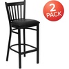 image:imageFlash Furniture 2 Pack HERCULES Series Black Vertical Back Metal Restaurant Barstool  Black Vinyl SeatBlack Vinyl SeatBlack Metal Frame