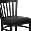 image:imageFlash Furniture 2 Pack HERCULES Series Black Vertical Back Metal Restaurant Barstool  Black Vinyl SeatBlack Vinyl SeatBlack Metal Frame