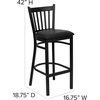 image:imageFlash Furniture 2 Pack HERCULES Series Black Vertical Back Metal Restaurant Barstool  Black Vinyl SeatBlack Vinyl SeatBlack Metal Frame