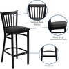 image:imageFlash Furniture 2 Pack HERCULES Series Black Vertical Back Metal Restaurant Barstool  Black Vinyl SeatBlack Vinyl SeatBlack Metal Frame