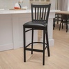 image:imageFlash Furniture 2 Pack HERCULES Series Black Vertical Back Metal Restaurant Barstool  Black Vinyl SeatBlack Vinyl SeatBlack Metal Frame
