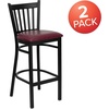 image:imageFlash Furniture 2 Pack HERCULES Series Black Vertical Back Metal Restaurant Barstool  Black Vinyl SeatBurgundy Vinyl SeatBlack Metal Frame