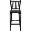 image:imageFlash Furniture 2 Pack HERCULES Series Black Vertical Back Metal Restaurant Barstool  Black Vinyl SeatCherry Wood SeatBlack Metal Frame