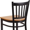 image:imageFlash Furniture 2 Pack HERCULES Series Black Vertical Back Metal Restaurant Barstool  Black Vinyl SeatNatural Wood SeatBlack Metal Frame