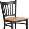 image:imageFlash Furniture 2 Pack HERCULES Series Black Vertical Back Metal Restaurant Barstool  Black Vinyl SeatNatural Wood SeatBlack Metal Frame