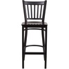 image:imageFlash Furniture 2 Pack HERCULES Series Black Vertical Back Metal Restaurant Barstool  Black Vinyl SeatWalnut Wood SeatBlack Metal Frame