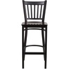 image:imageFlash Furniture 2 Pack HERCULES Series Black Vertical Back Metal Restaurant Barstool  Black Vinyl SeatWalnut Wood SeatBlack Metal Frame
