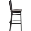 image:imageFlash Furniture 2 Pack HERCULES Series Black Vertical Back Metal Restaurant Barstool  Black Vinyl SeatWalnut Wood SeatBlack Metal Frame