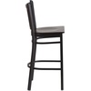 image:imageFlash Furniture 2 Pack HERCULES Series Black Vertical Back Metal Restaurant Barstool  Black Vinyl SeatWalnut Wood SeatBlack Metal Frame