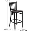 image:imageFlash Furniture 2 Pack HERCULES Series Black Vertical Back Metal Restaurant Barstool  Black Vinyl Seatblack
