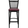 image:imageFlash Furniture 2 Pack HERCULES Series Black Vertical Back Metal Restaurant Barstool  Black Vinyl Seatred