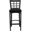 image:imageFlash Furniture 2 Pack HERCULES Series Black Window Back Metal Restaurant Barstool  Black Vinyl SeatBlack Vinyl SeatBlack Metal Frame