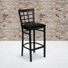 image:imageFlash Furniture 2 Pack HERCULES Series Black Window Back Metal Restaurant Barstool  Black Vinyl SeatBlack Vinyl SeatBlack Metal Frame