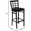 image:imageFlash Furniture 2 Pack HERCULES Series Black Window Back Metal Restaurant Barstool  Black Vinyl SeatBlack Vinyl SeatBlack Metal Frame