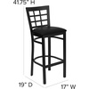 image:imageFlash Furniture 2 Pack HERCULES Series Black Window Back Metal Restaurant Barstool  Black Vinyl SeatBlack Vinyl SeatBlack Metal Frame