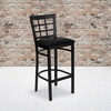 image:imageFlash Furniture 2 Pack HERCULES Series Black Window Back Metal Restaurant Barstool  Black Vinyl SeatBlack Vinyl SeatBlack Metal Frame
