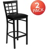 image:imageFlash Furniture 2 Pack HERCULES Series Black Window Back Metal Restaurant Barstool  Black Vinyl SeatBlack Vinyl SeatBlack Metal Frame