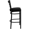 image:imageFlash Furniture 2 Pack HERCULES Series Black Window Back Metal Restaurant Barstool  Black Vinyl SeatBlack Vinyl SeatBlack Metal Frame