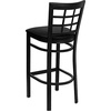 image:imageFlash Furniture 2 Pack HERCULES Series Black Window Back Metal Restaurant Barstool  Black Vinyl SeatBlack Vinyl SeatBlack Metal Frame