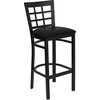 image:imageFlash Furniture 2 Pack HERCULES Series Black Window Back Metal Restaurant Barstool  Black Vinyl SeatBlack Vinyl SeatBlack Metal Frame