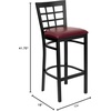 image:imageFlash Furniture 2 Pack HERCULES Series Black Window Back Metal Restaurant Barstool  Black Vinyl SeatBurgundy Vinyl SeatBlack Metal Frame