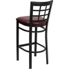 image:imageFlash Furniture 2 Pack HERCULES Series Black Window Back Metal Restaurant Barstool  Black Vinyl SeatBurgundy Vinyl SeatBlack Metal Frame