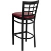 image:imageFlash Furniture 2 Pack HERCULES Series Black Window Back Metal Restaurant Barstool  Black Vinyl SeatBurgundy Vinyl SeatBlack Metal Frame