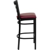 image:imageFlash Furniture 2 Pack HERCULES Series Black Window Back Metal Restaurant Barstool  Black Vinyl SeatBurgundy Vinyl SeatBlack Metal Frame