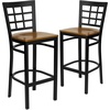 image:imageFlash Furniture 2 Pack HERCULES Series Black Window Back Metal Restaurant Barstool  Black Vinyl SeatCherry Wood SeatBlack Metal Frame