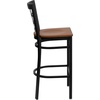 image:imageFlash Furniture 2 Pack HERCULES Series Black Window Back Metal Restaurant Barstool  Black Vinyl SeatCherry Wood SeatBlack Metal Frame