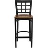 image:imageFlash Furniture 2 Pack HERCULES Series Black Window Back Metal Restaurant Barstool  Black Vinyl SeatCherry Wood SeatBlack Metal Frame