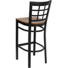 image:imageFlash Furniture 2 Pack HERCULES Series Black Window Back Metal Restaurant Barstool  Black Vinyl SeatCherry Wood SeatBlack Metal Frame