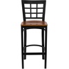 image:imageFlash Furniture 2 Pack HERCULES Series Black Window Back Metal Restaurant Barstool  Black Vinyl SeatCherry Wood SeatBlack Metal Frame