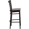 image:imageFlash Furniture 2 Pack HERCULES Series Black Window Back Metal Restaurant Barstool  Black Vinyl SeatWalnut Wood SeatBlack Metal Frame