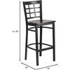 image:imageFlash Furniture 2 Pack HERCULES Series Black Window Back Metal Restaurant Barstool  Black Vinyl SeatWalnut Wood SeatBlack Metal Frame